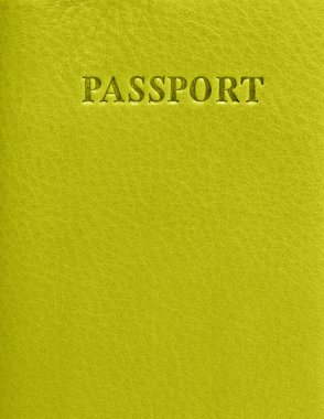 Pasaport için yeşil deri kapağı