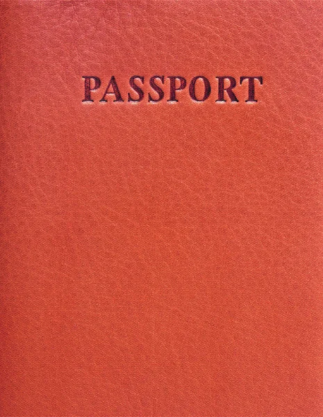 Capa de couro para o seu passaporte, pode usar como pano de fundo — Fotografia de Stock