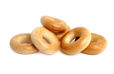 Beyaz bir arka plan üzerinde izole simit