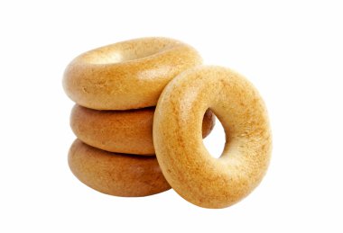 Beyaz bir arka plan üzerinde izole simit