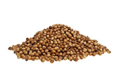 Heap coriander seeds on a white background clipart