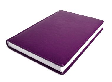 Beyaz bir arka plan üzerine Menekşe kitap