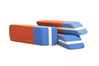 Beyaz bir arka plan üzerinde izole silgi