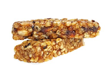 Beyaz arka plan üzerinde izole sağlıklı tahıl bar