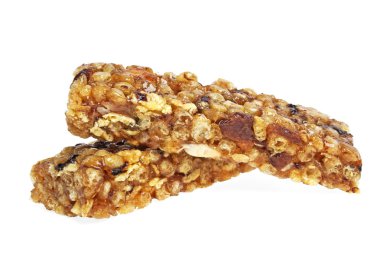 Beyaz arka plan üzerinde izole sağlıklı tahıl bar