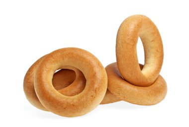 Beyaz bir arka plan üzerinde izole simit