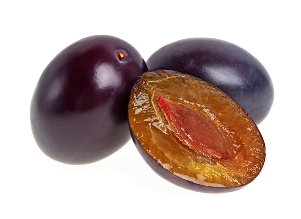 Fresh plums on a white background — Stock Photo, Image