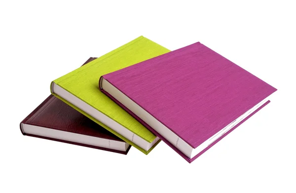 Livros coloridos isolados sobre fundo branco — Fotografia de Stock