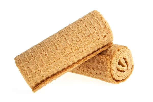 Wafer rolls on a white background — Stock Photo, Image