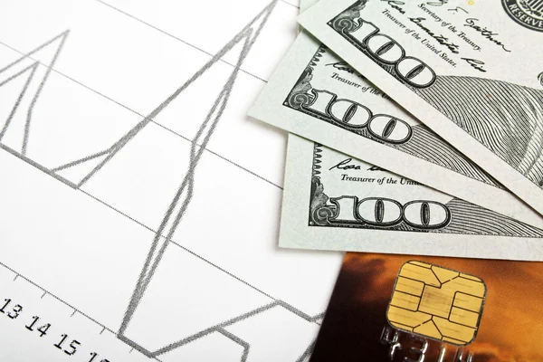 事業コンセプト - クレジット カードとお金 — ストック写真