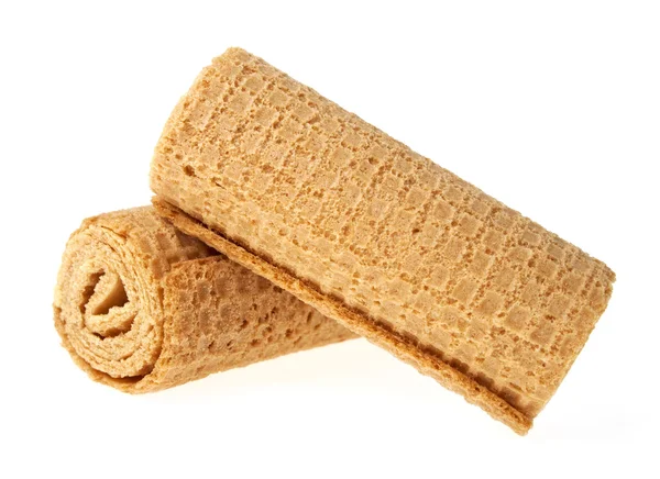 Wafer rolls on a white background — Stock Photo, Image