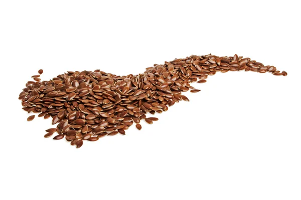 Fflax zaden geïsoleerd op witte achtergrond — Stockfoto