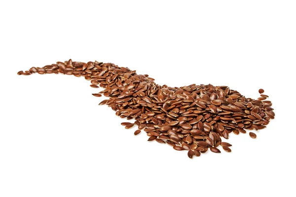 Fflax zaden geïsoleerd op witte achtergrond — Stockfoto