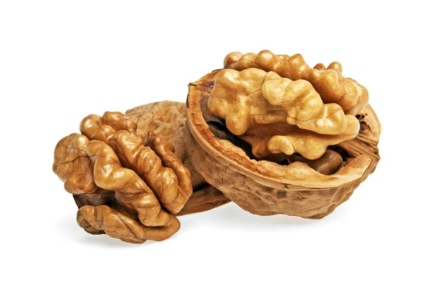 Dried walnuts isolated on white background — Stock Photo, Image