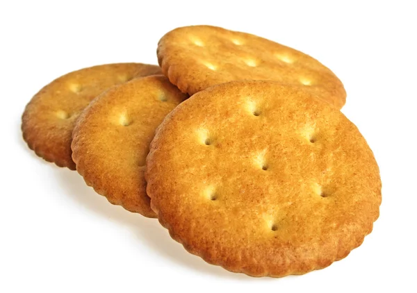 Cracker cookie-k elszigetelt fehér háttér — Stock Fotó