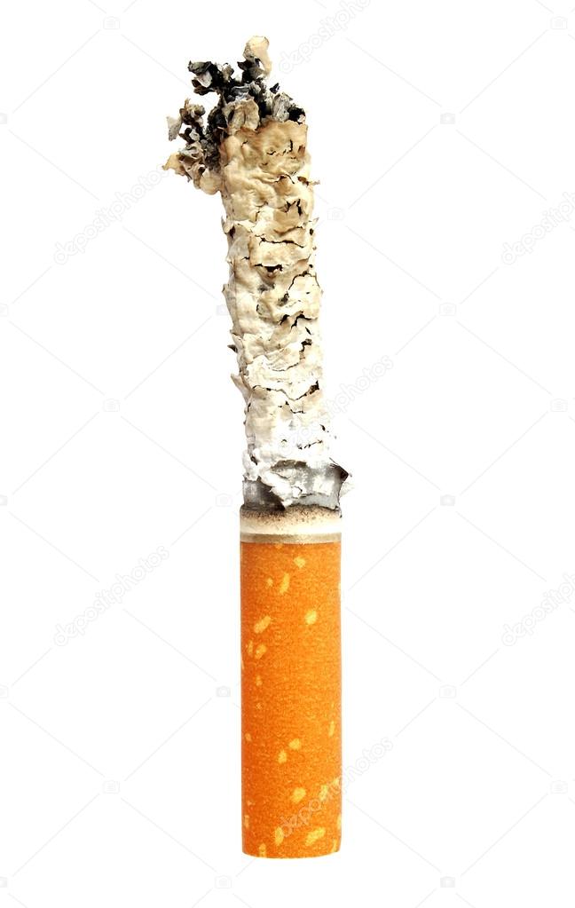 Cigarette butt with ash