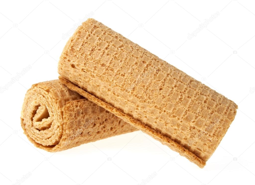 Wafer rolls on a white background