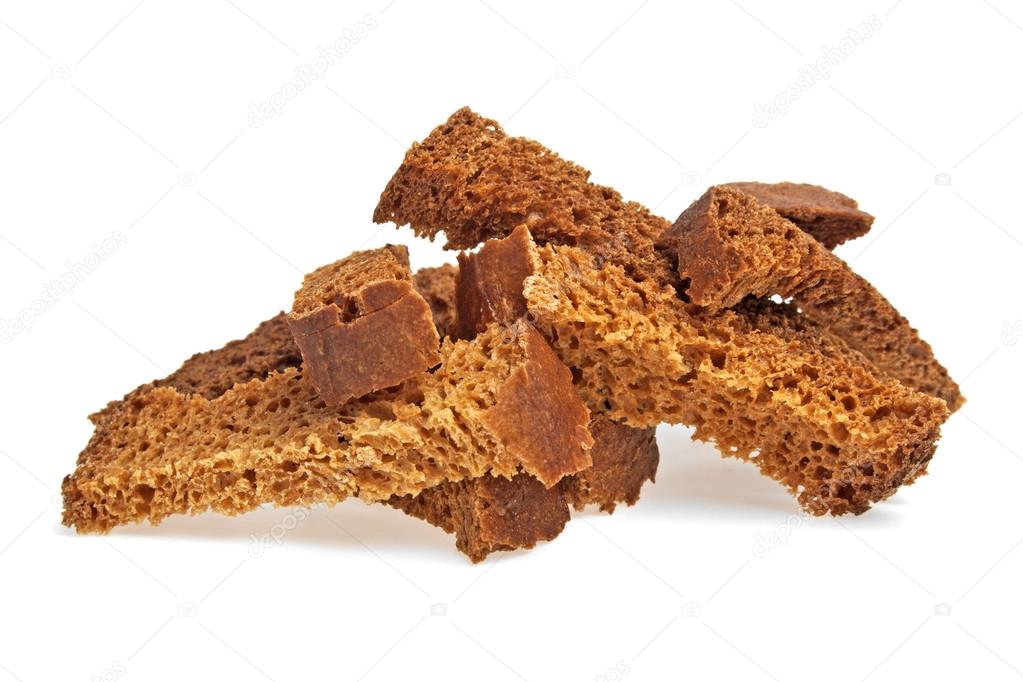 Rye crackers on a white background