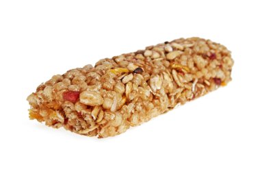 Beyaz arka plan üzerinde izole sağlıklı tahıl bar