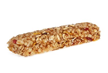 Beyaz arka plan üzerinde izole sağlıklı tahıl bar