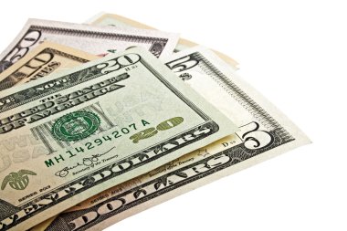 Beyaz arkaplanda dolar