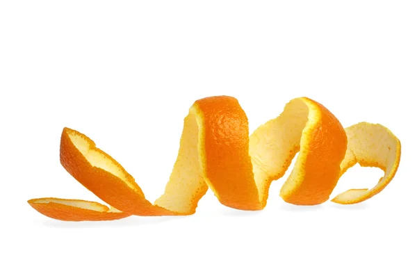 Casca de laranja contra fundo branco — Fotografia de Stock
