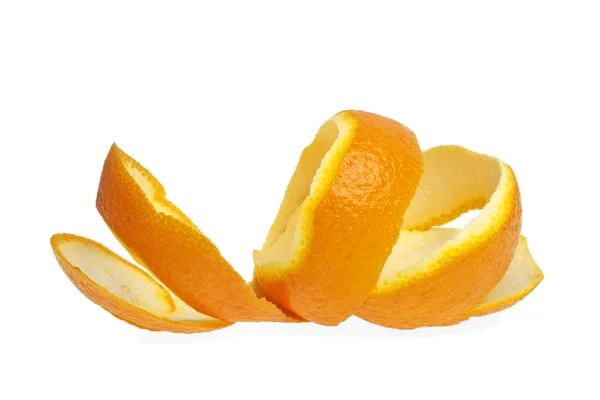 Cáscara de naranja sobre fondo blanco — Foto de Stock