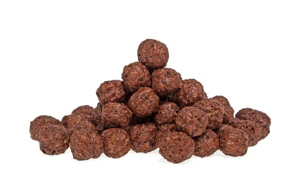 Bolas de chocolate de cereales sobre fondo blanco —  Fotos de Stock