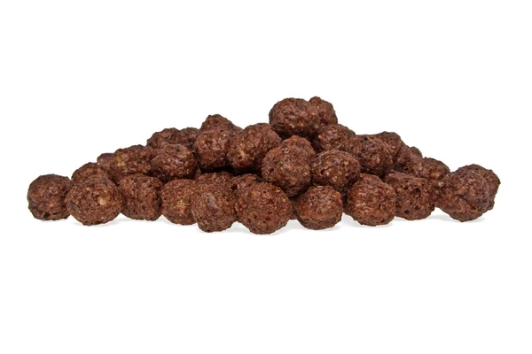 Bolas de chocolate de cereales sobre fondo blanco —  Fotos de Stock