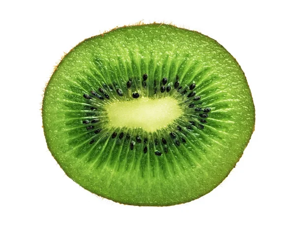 Felie de fructe proaspete kiwi pe fundal alb — Fotografie, imagine de stoc