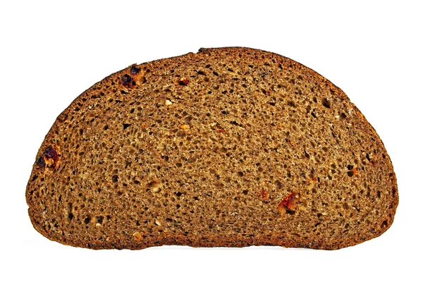 Snijd van vers roggebrood geïsoleerd op witte achtergrond — Stockfoto