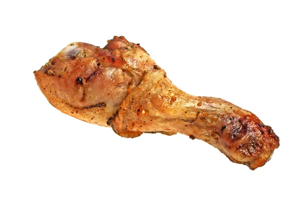 Grilované kuřecí stehno na bílém pozadí — Stock fotografie