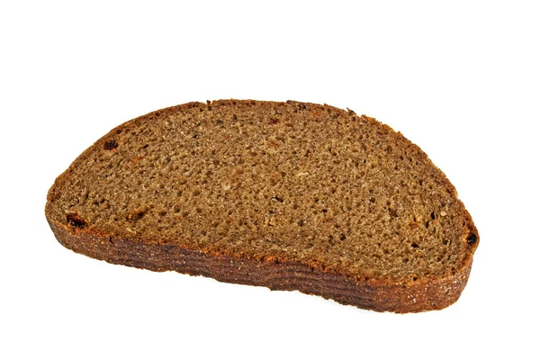 Scheibe frisches Roggenbrot isoliert auf weißem Hintergrund — Stockfoto