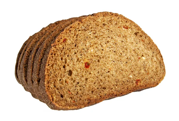 Scheiben frisches Roggenbrot isoliert auf weißem Hintergrund — Stockfoto