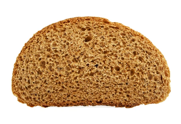 Slice of fresh rye bread isolated on white background — Stock Photo, Image