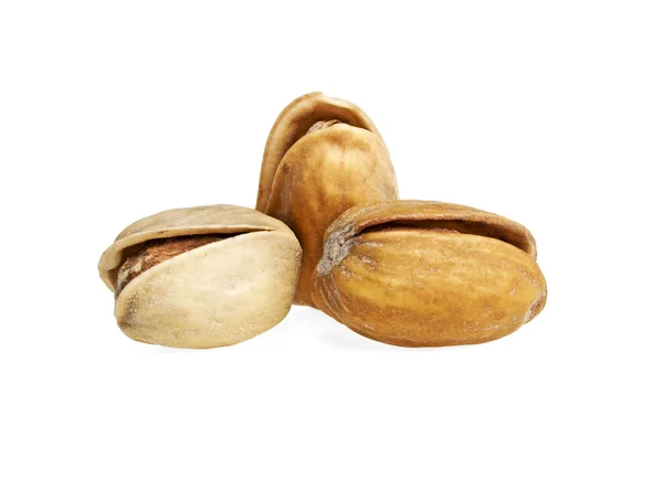 Nueces de pistacho sobre fondo blanco — Foto de Stock