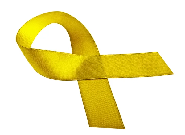 白い背景に分離された黄色のリボン — ストック写真
