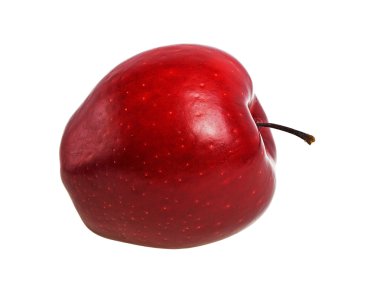 Beyaz arkaplanda kırmızı elma