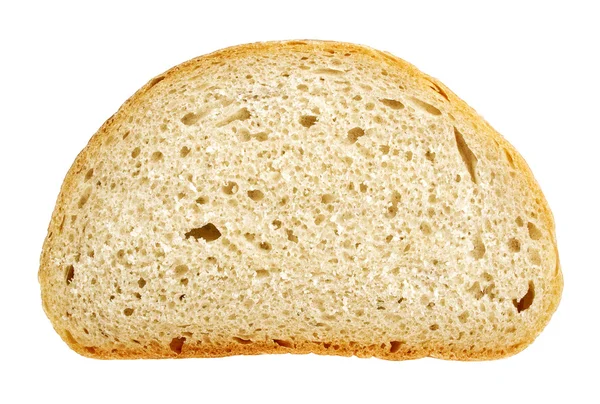 Fatia de pão de trigo isolado no fundo branco — Fotografia de Stock