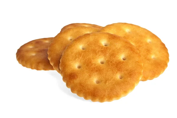 Cracker cookie-k elszigetelt fehér háttér — Stock Fotó