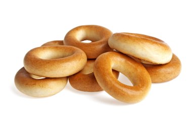 Beyaz bir arka plan üzerinde izole simit