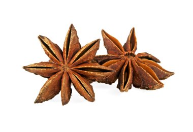 Beyaz arka plan üzerinde izole anasonu baharat meyve 
