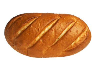 Beyaz arkaplanda izole edilmiş bir somun ekmek