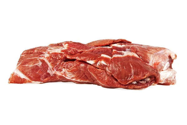 Carne crua sobre um fundo branco — Fotografia de Stock