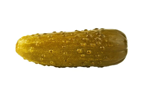 Gemarineerde gemarineerde komkommer geïsoleerd op witte achtergrond — Stockfoto