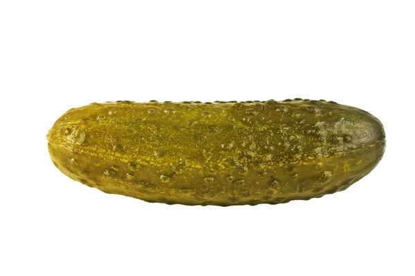 Pepino em conserva marinado isolado sobre fundo branco — Fotografia de Stock