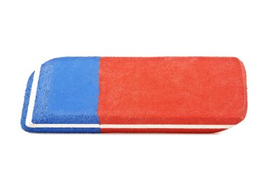 Close up of an eraser on white background clipart