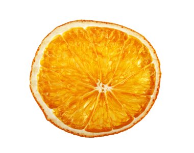 Kurutulmuş beyaz zemin üzerine Portakal dilim