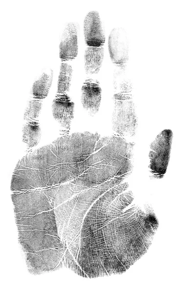 Impressão da mão sobre um fundo branco — Fotografia de Stock