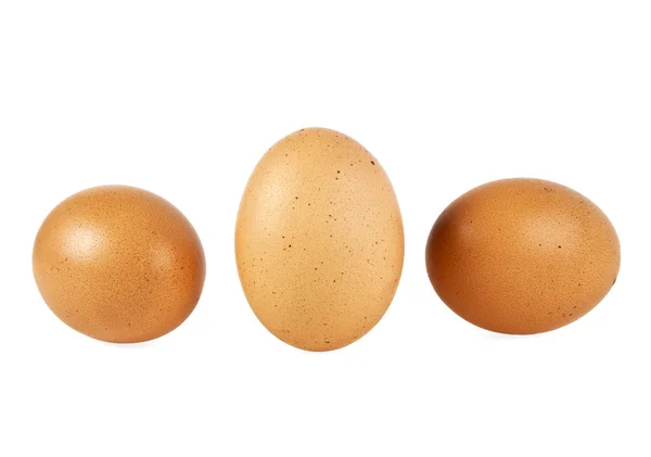 Brązowy kurzych jaj na białym tle — Zdjęcie stockowe